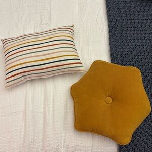 Target rectangle stripped pillow and orange hexagon pillow!